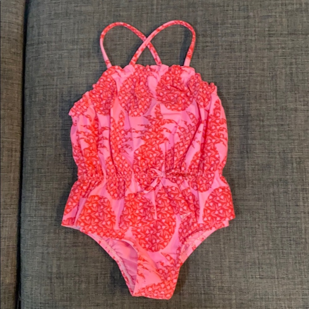 2T pink pineapple bathing suit